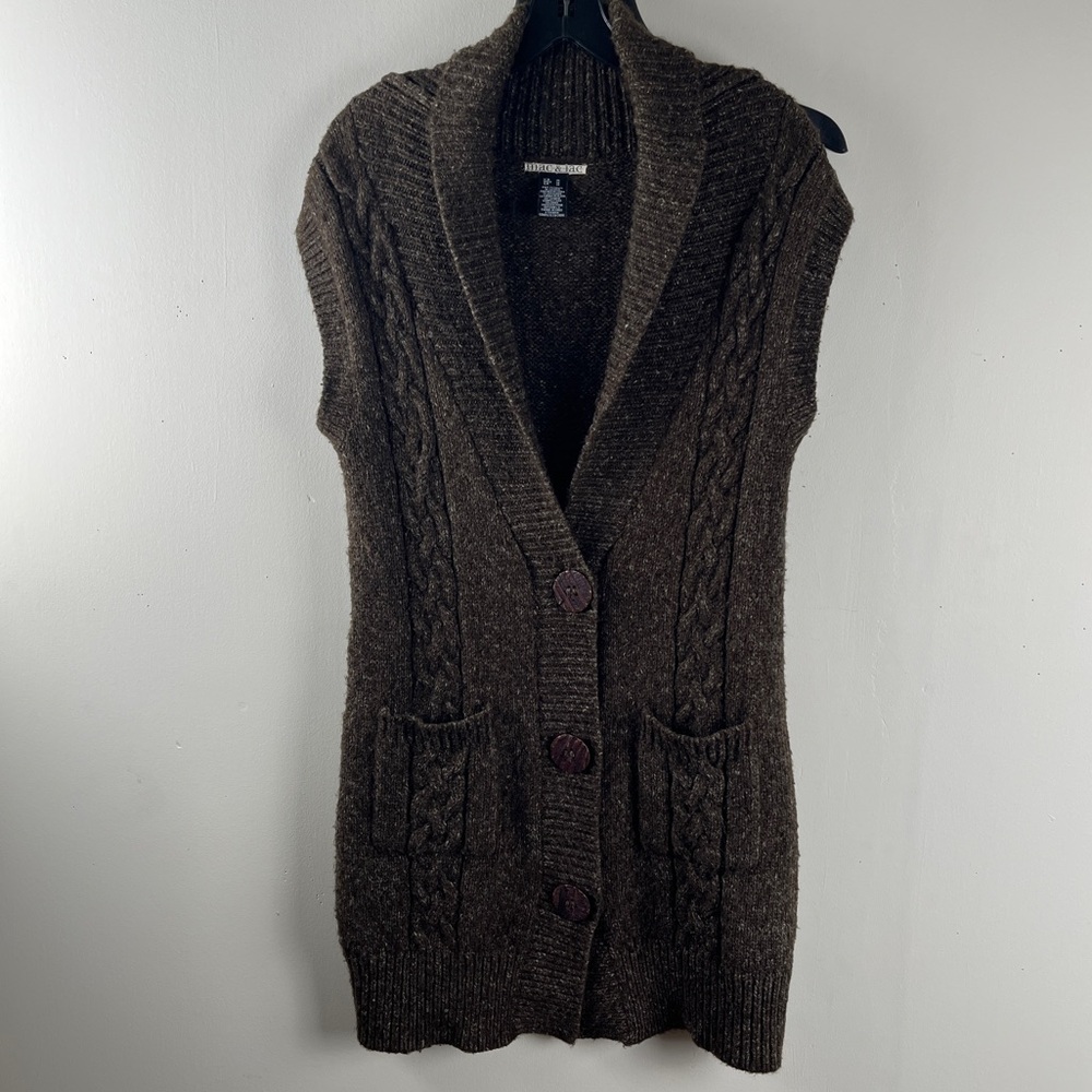 Brown Mac & Jac Cable Knit Vest